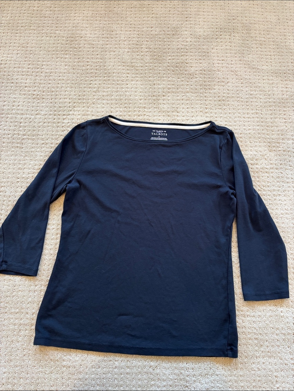 Talbots Black 3/4 Sleeve Tee